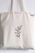 Hand Embroidered Leaf Tote