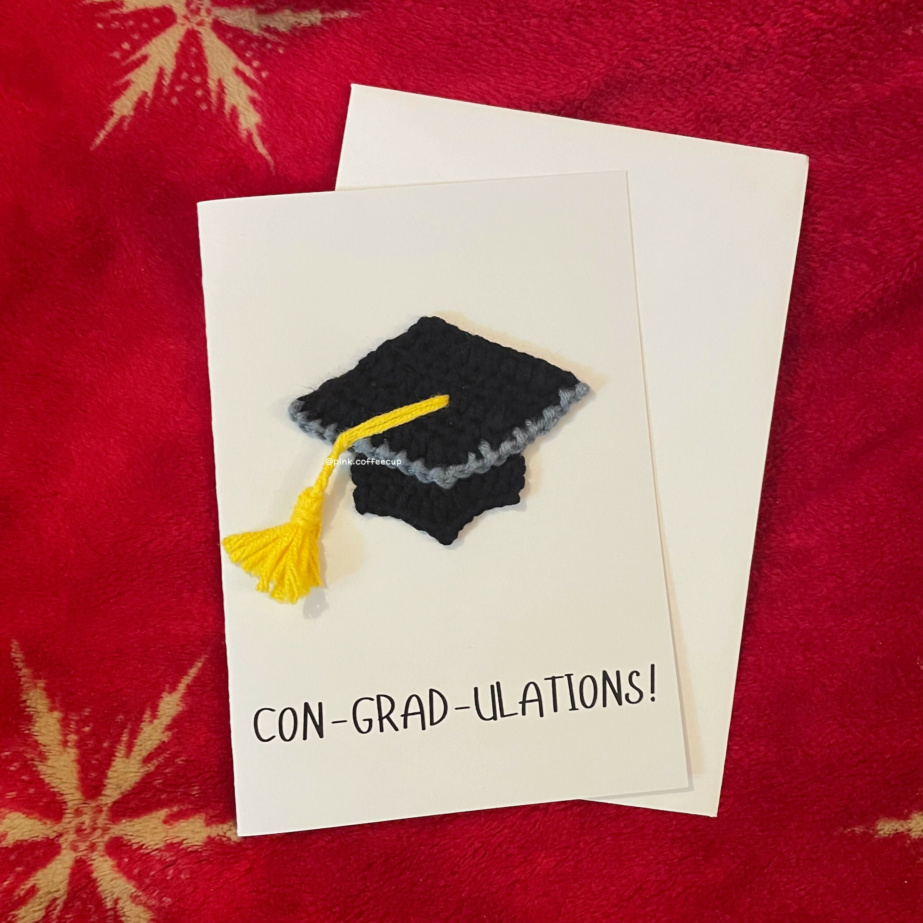 Crochet Handmade Greeting Card - Con-Grad-ulations