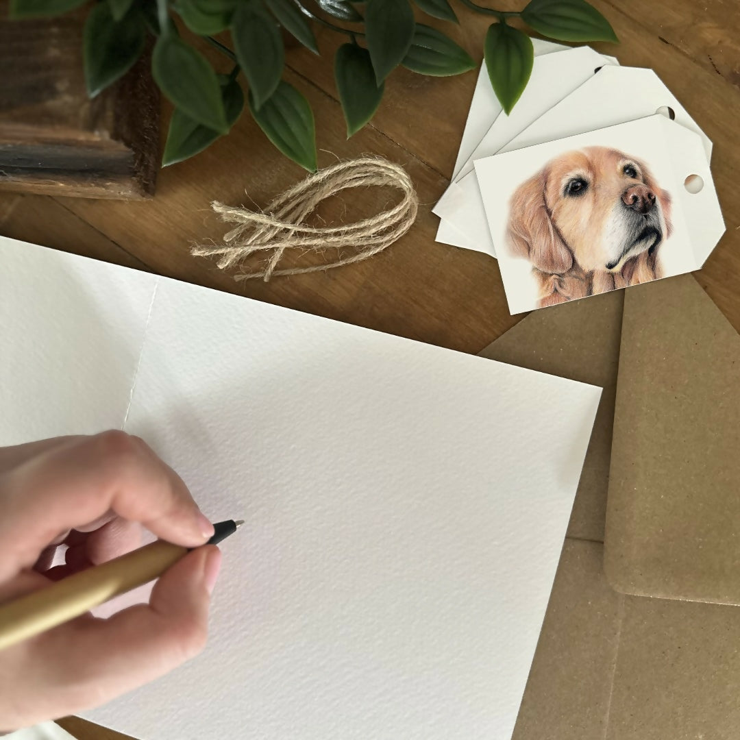 Golden Retriever Gift Tags – Set of 4 Tags – Dog Lover Gift – Pet Illustration – Handmade