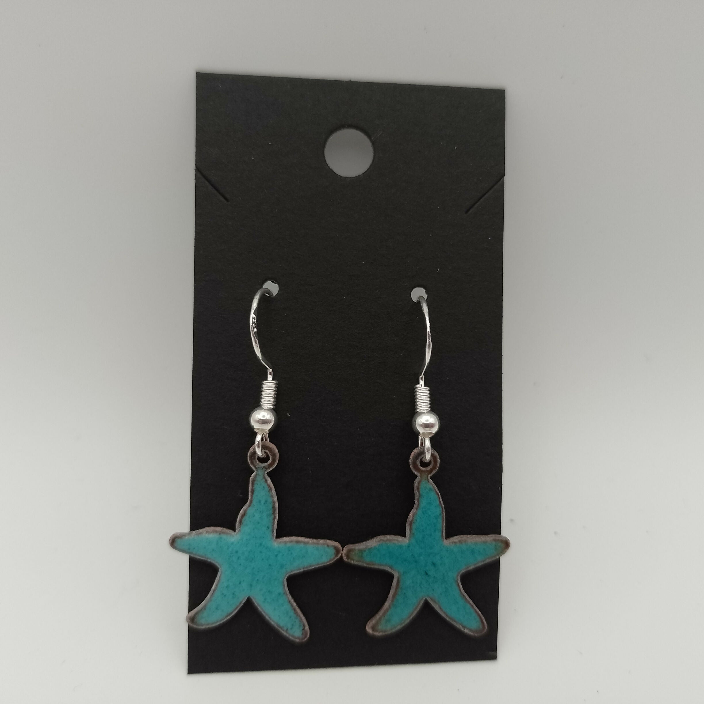 Jade Blue Enamel Starfish Earings