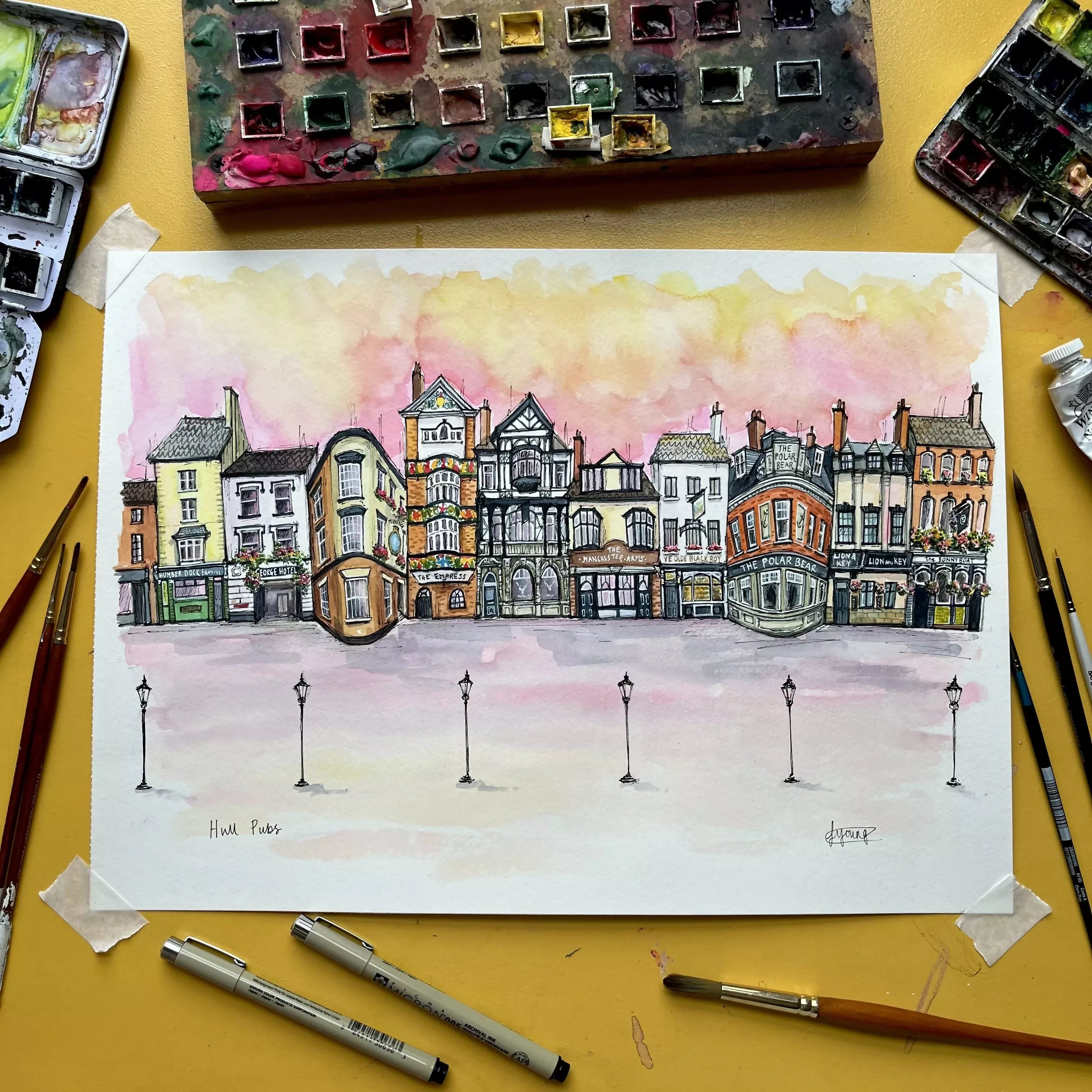 Original Artwork Hull Pubs