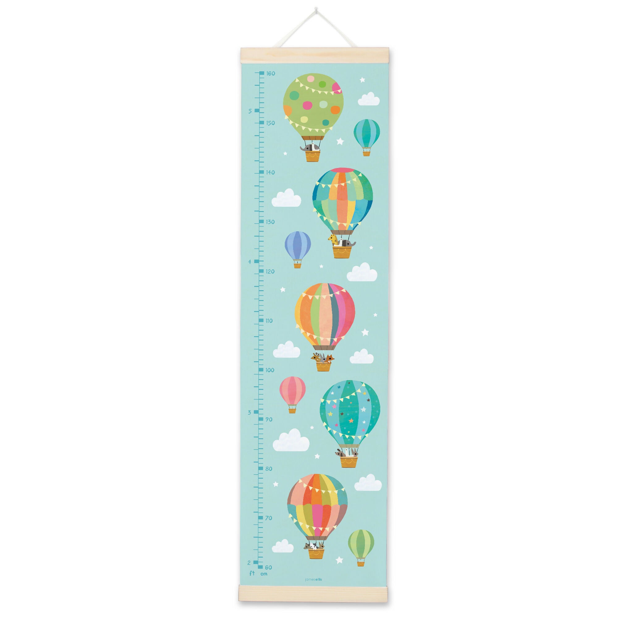 Balloons Canvas and Wood Height Chart