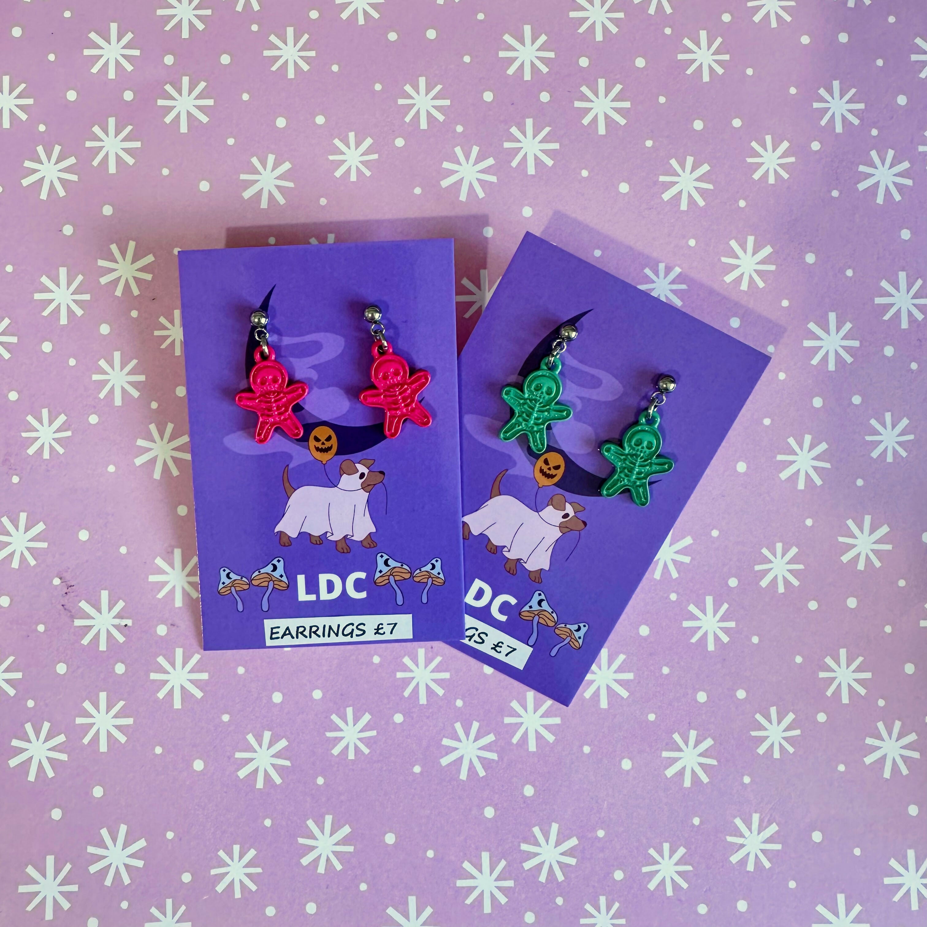 Skeleton Charm Earrings