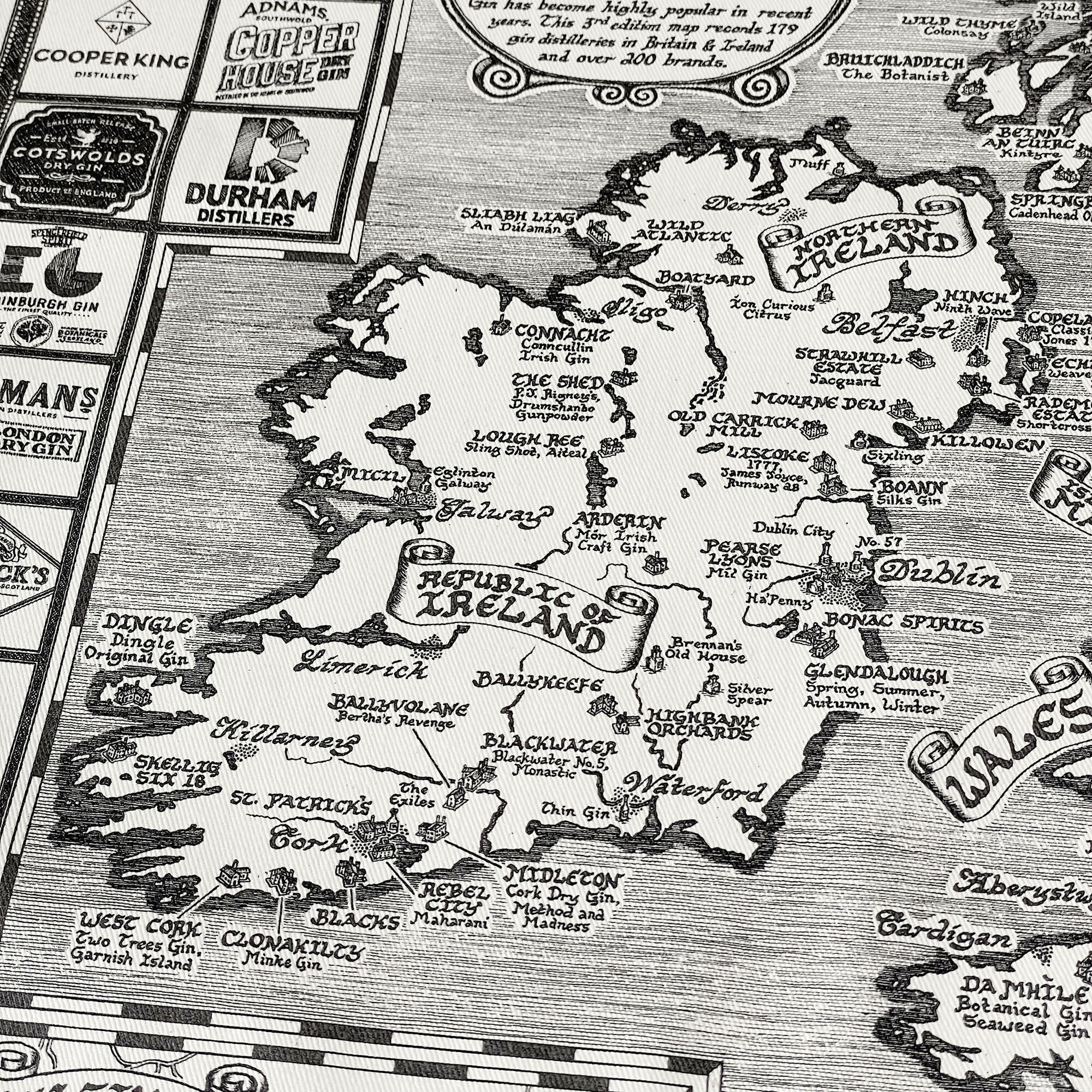 Gins of Britain & Ireland Tea Towel