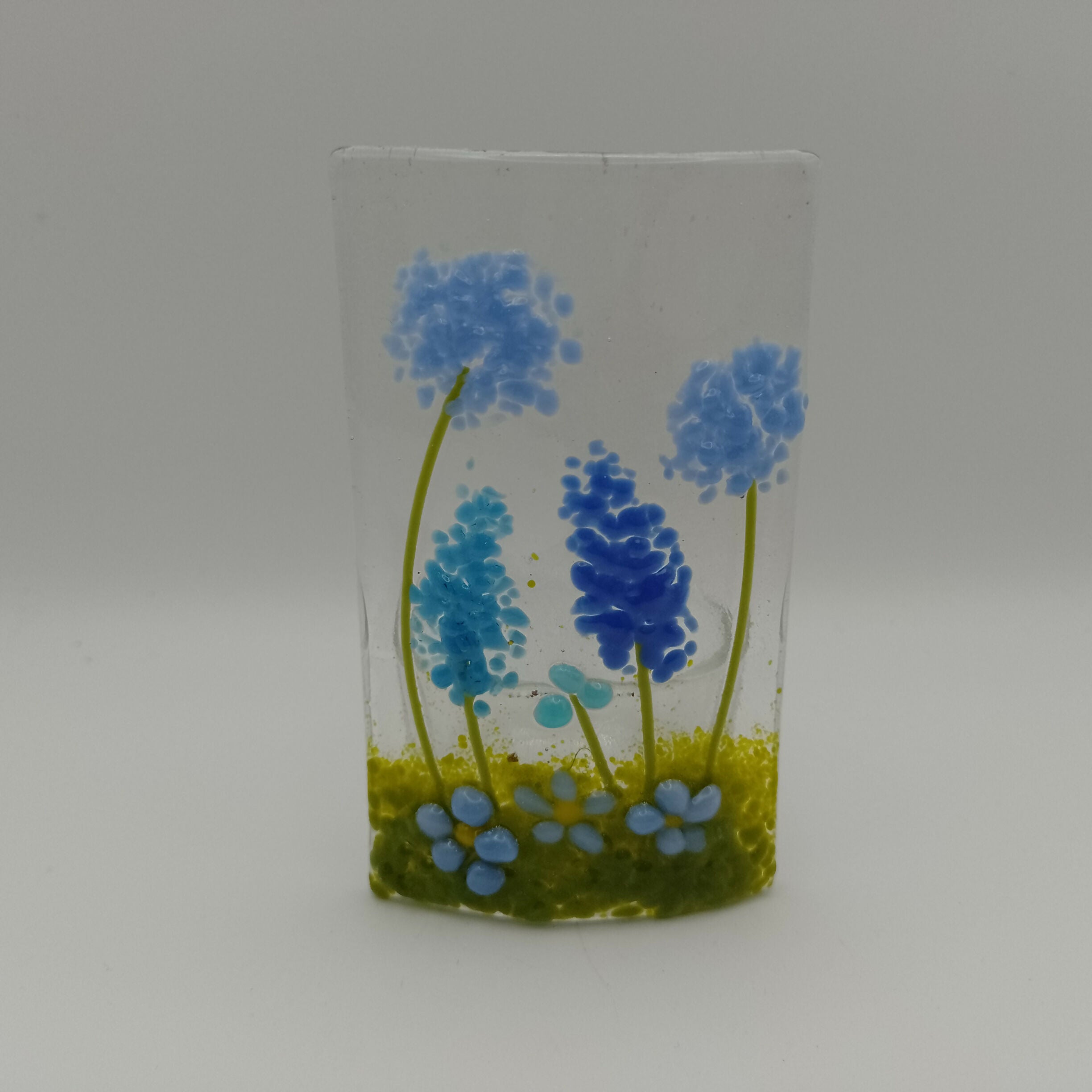 Fused Glass Flowers Tealight Holder