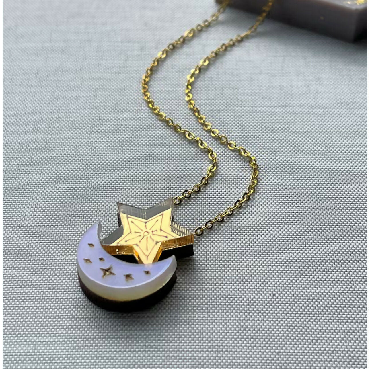 Celestial, Moon And Star Necklace
