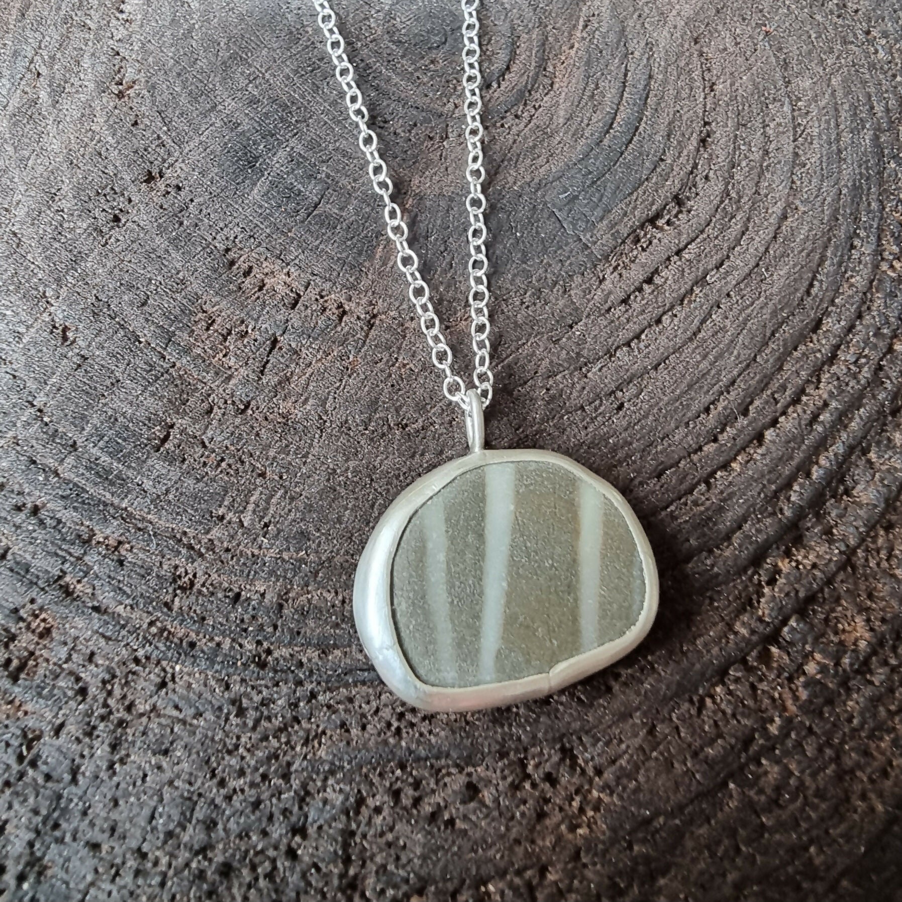 Beach Stone set in sterling silver