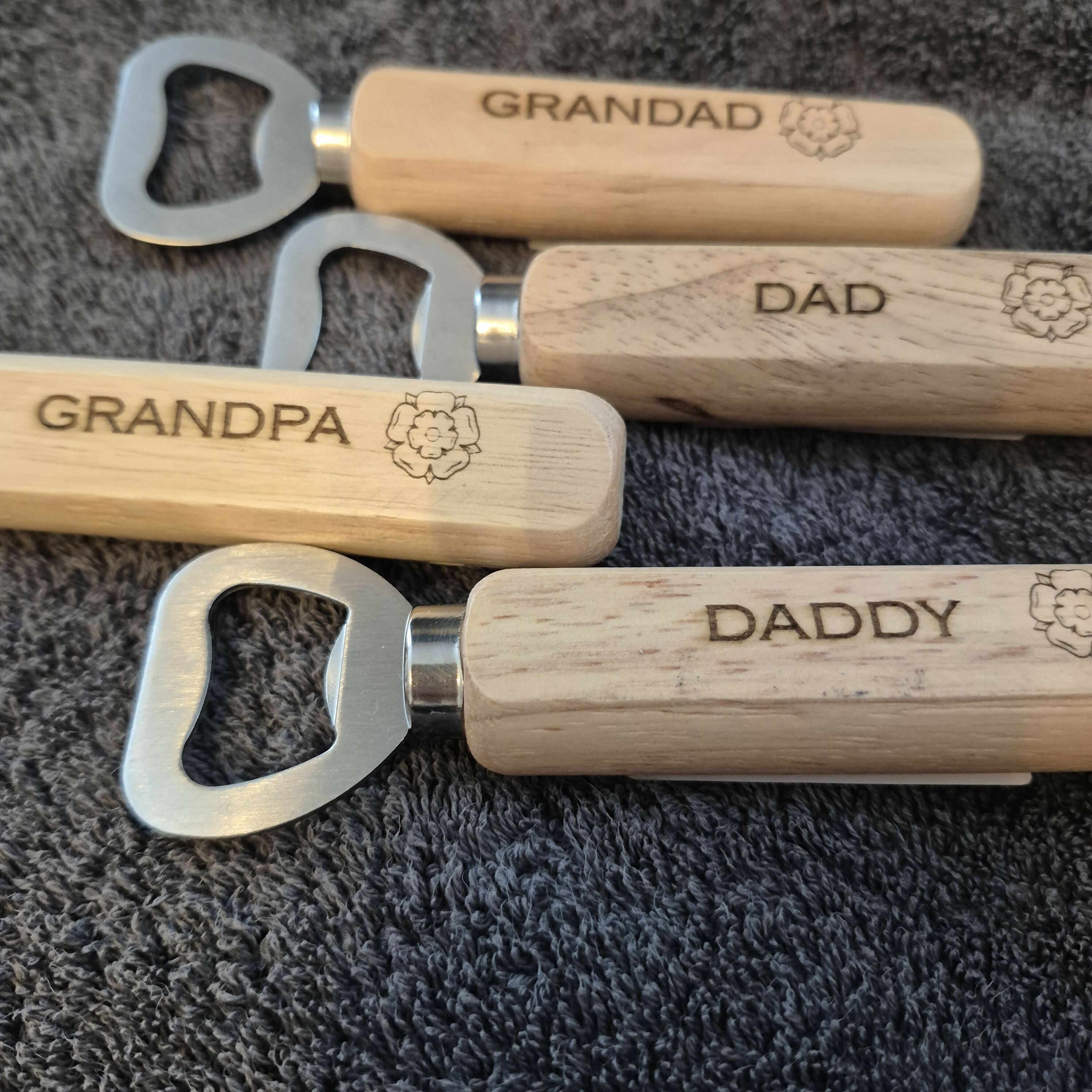 Engraved Wooden Bottle Opener – Rustic Bar Tool Yorkshire