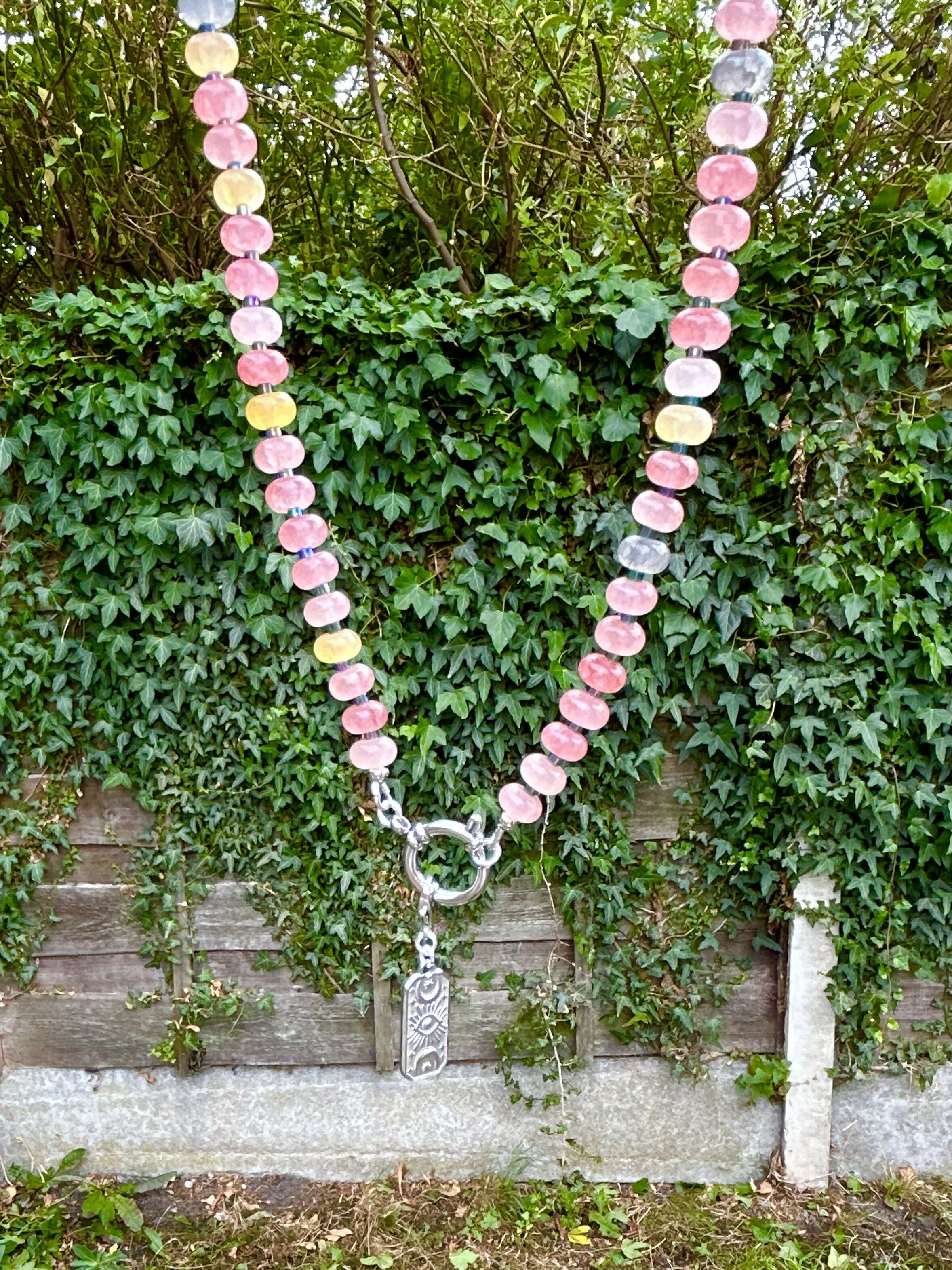 Rondel bead Charm necklace