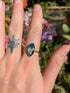 QUEEN'S LACE MARQUISE GOLD NAVY RING