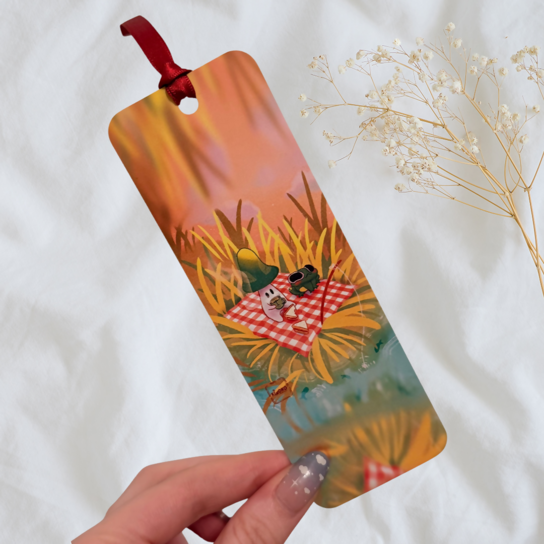 Picnic Mushroom Frog Bookmark