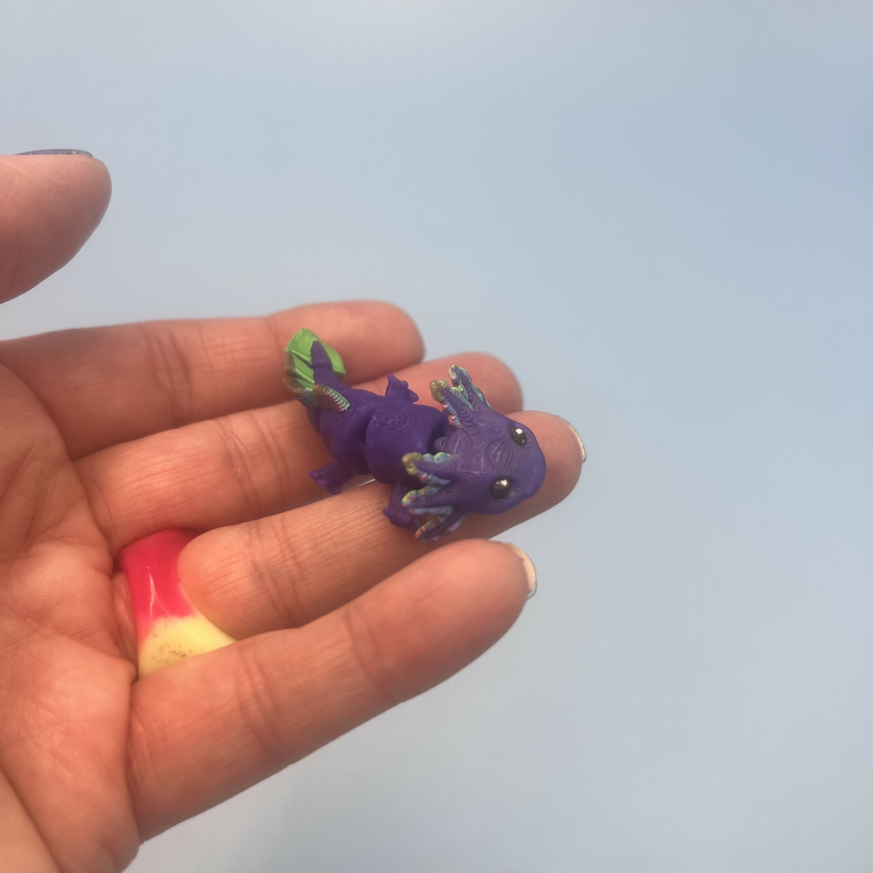 3D Printed Micro Miniatures: Articulated Sensory Fidget Animals friends, Axolotls 5cm
