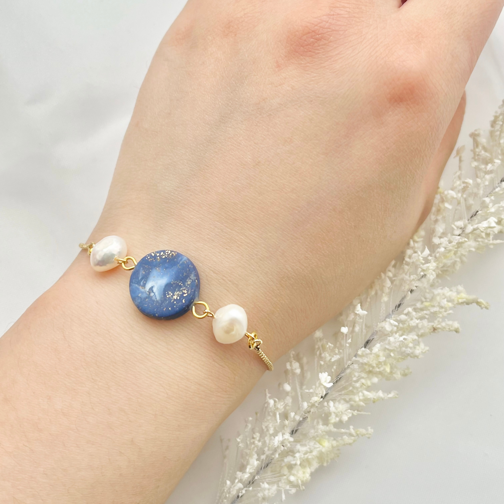 Clay and Pearl Bracelets - Handmade Polymer Clay Bracelets