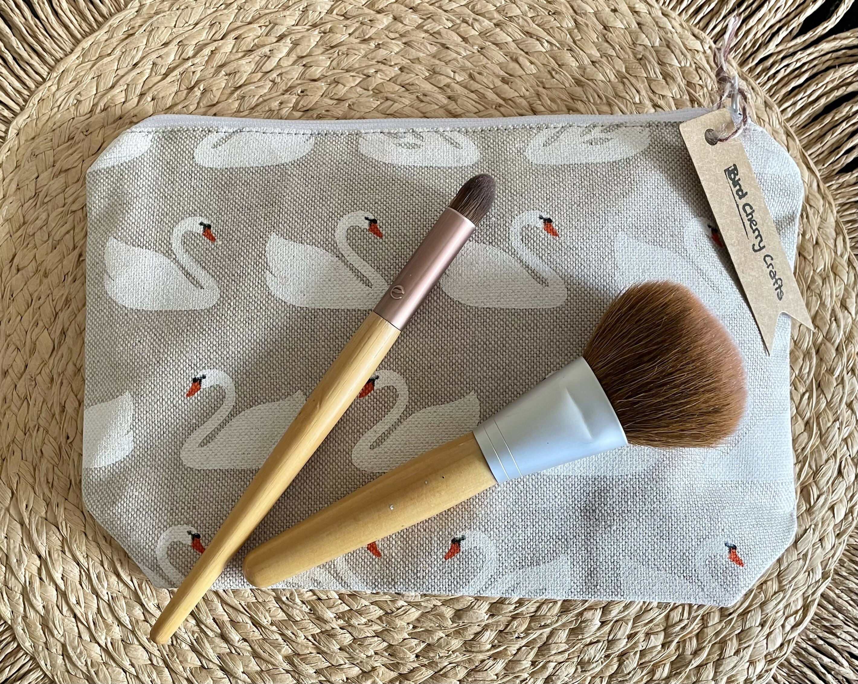 Swan Print Glasses Case/ Makeup Bag