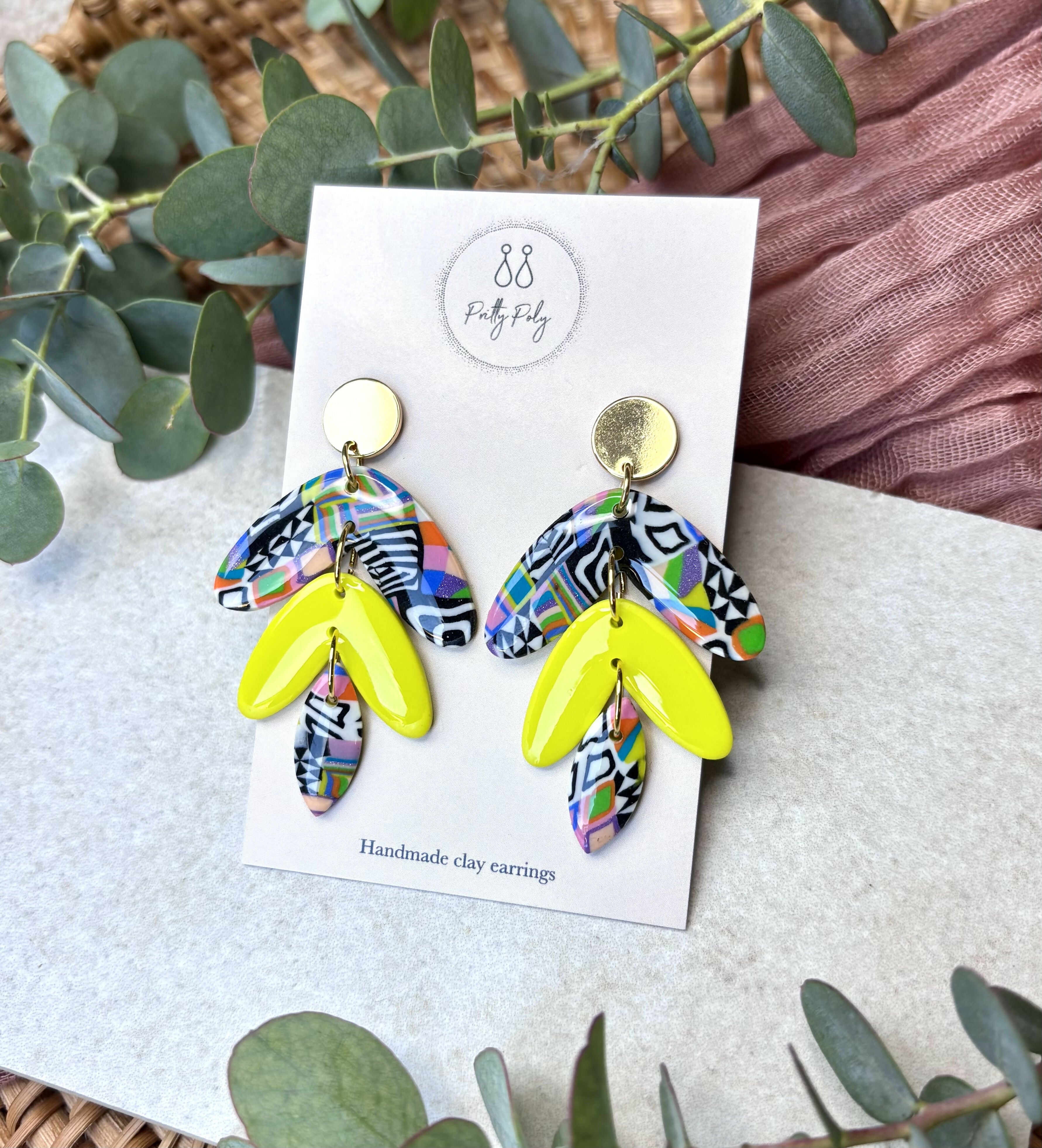 Funky Pattern Collection - Dazzle Dangles Polymer Clay Earrings