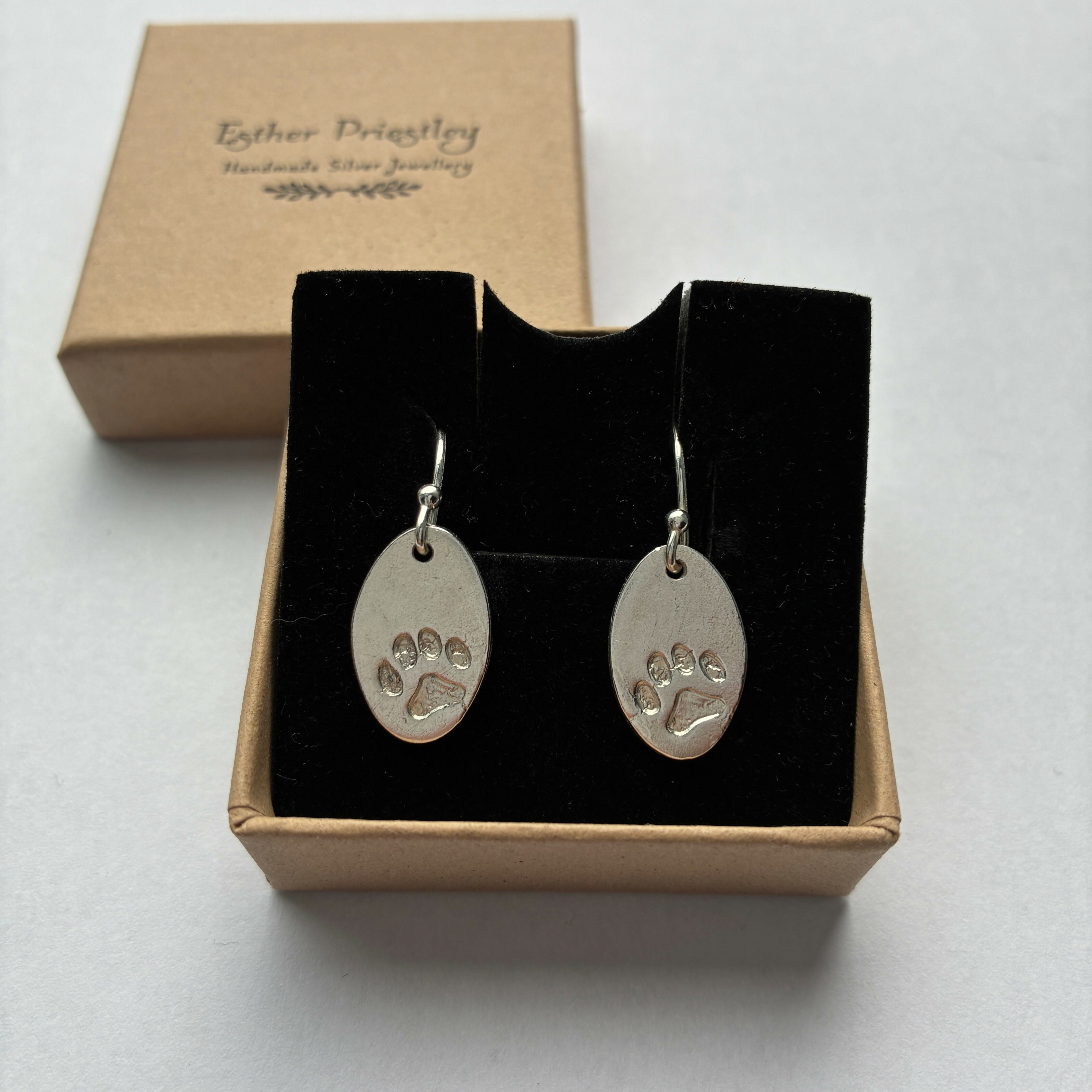Silver Pawprint Earrings - Great Gift for Dog Lovers!