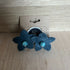 Forest Whisper – Blue Leather Flower Earrings with Blue Stone