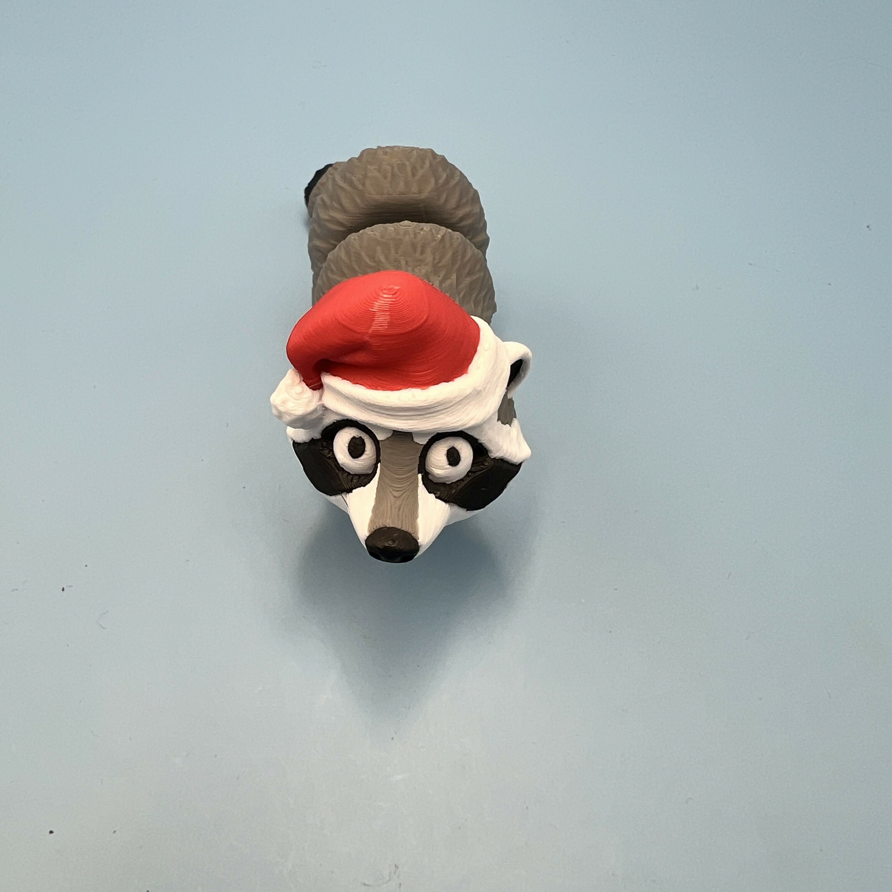 3D Printed SMALL: Articulated Sensory Fidget Animals friend Santa Raccoon 10cm