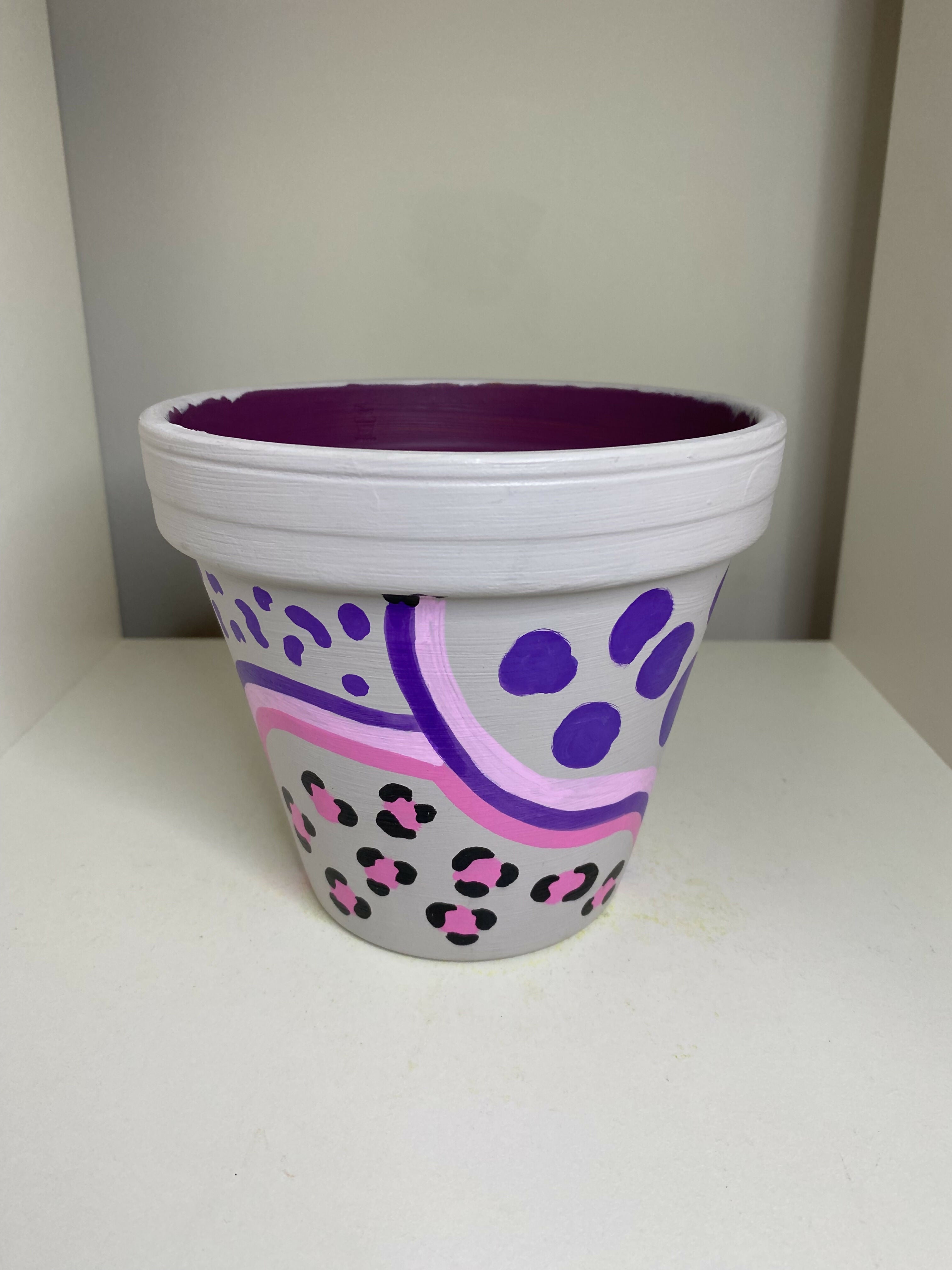 Purple Pink Leopard Pot