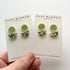 Green Leaf Pattern Stud Earrings