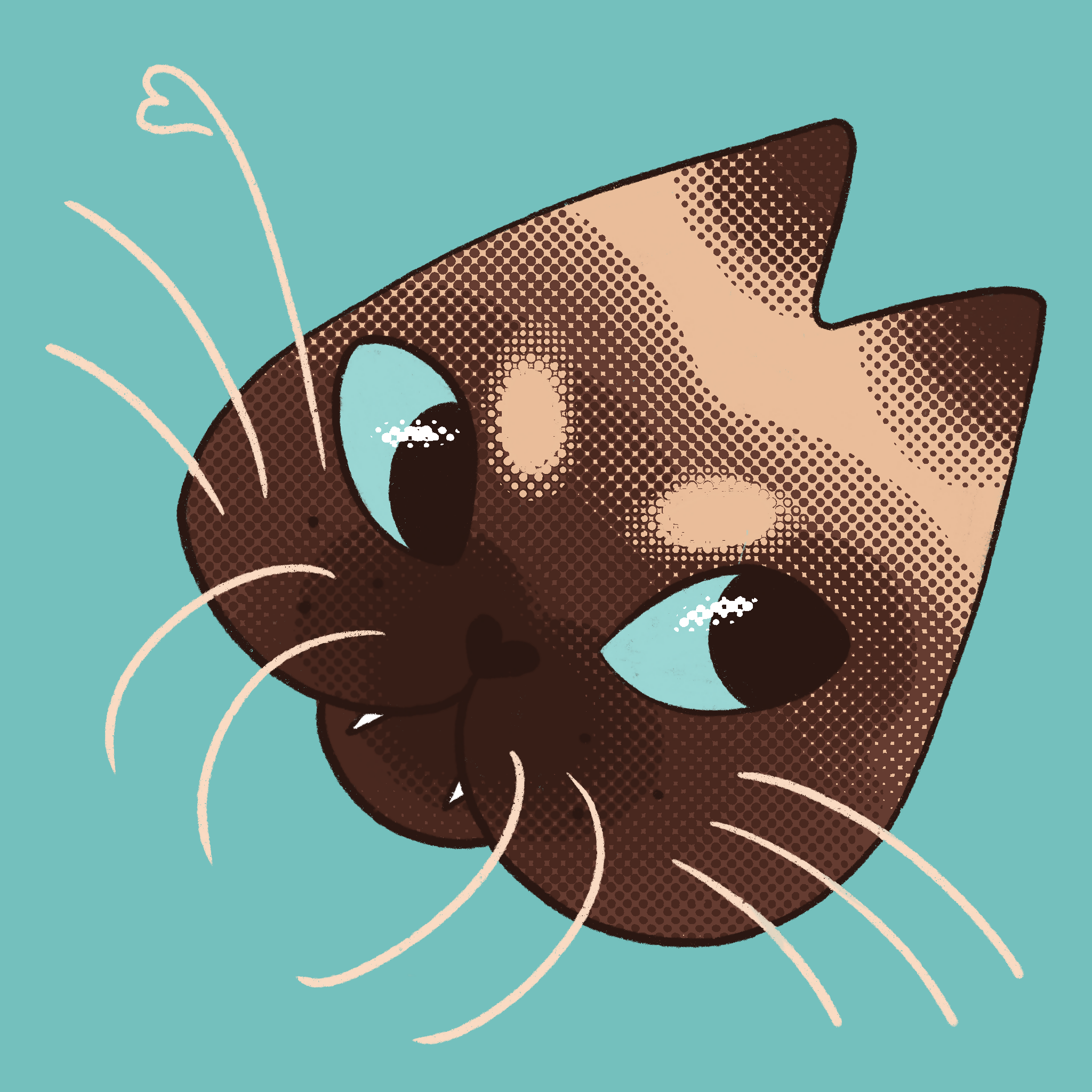Small Square Print 'Siamese Cat'