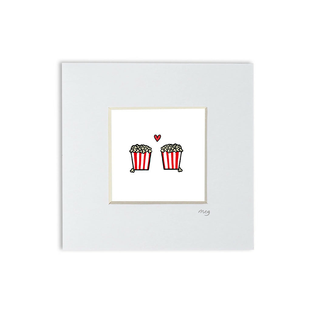 Popcorns 4x4" Mounted Mini Print