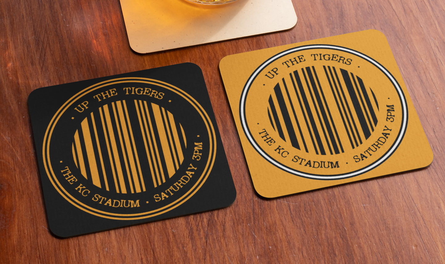 Hull City Coaster BARCODE Design SET OF 2