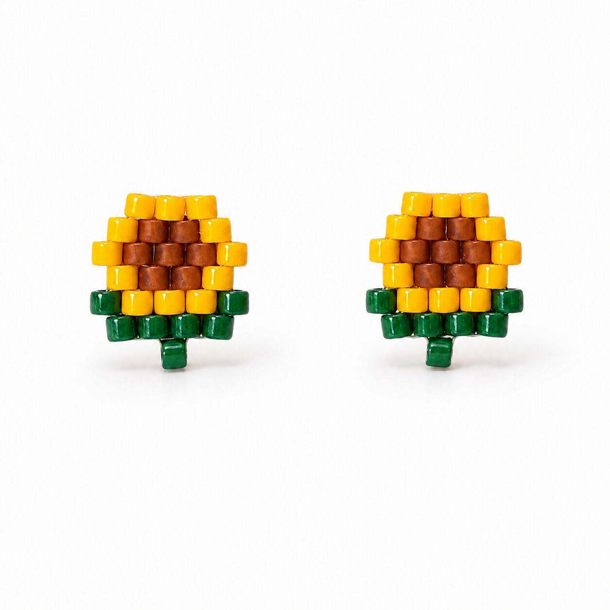 Handmade Beaded Stud Earrings - Pixel Animals, Various Designs