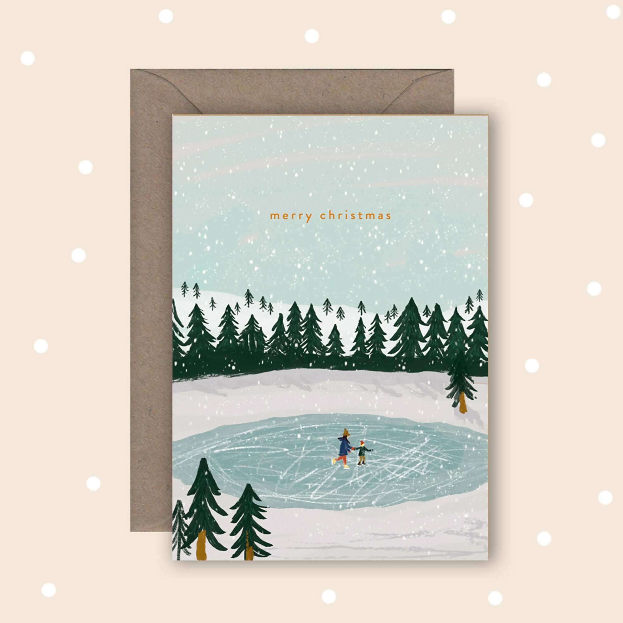 Ice Skating Christmas Card