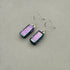 Purple Dichroic Fused Glass Dangle Sterling Silver Earrings - Handmade by Jade Tapson Glass.