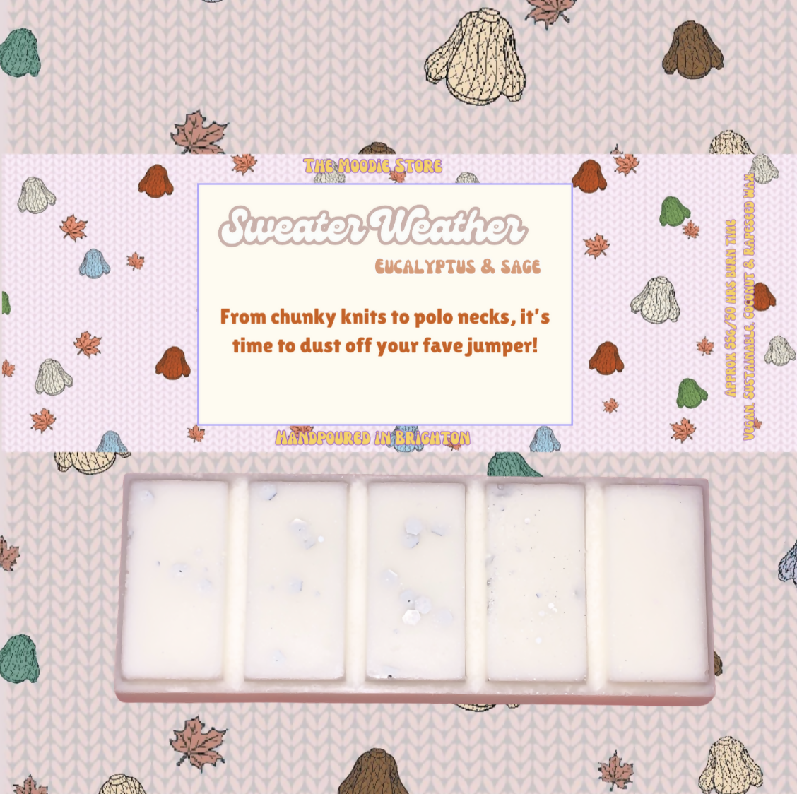 Sweater Weather - Sage & Eucalyptus Fragranced Vegan Wax Melt Snap Bar