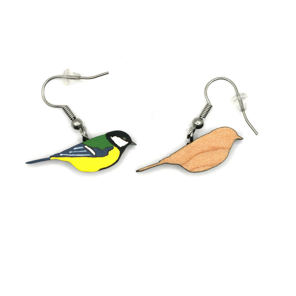 Great Tit Dangle Earrings