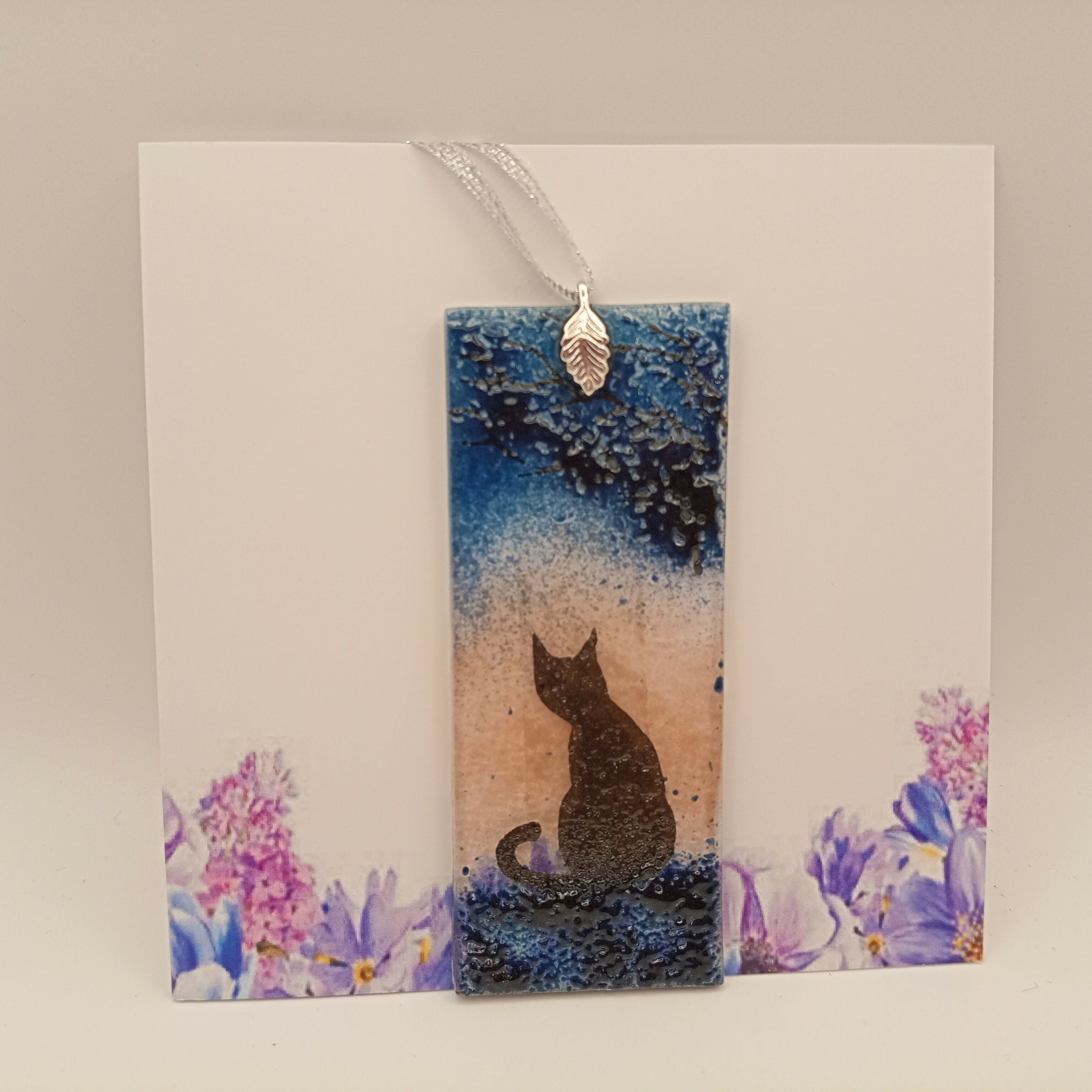 Fused Glass Cat Card