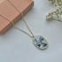 Blue China Necklace No. 3 - Handmade Polymer Clay Necklace