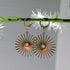 Gold Sunburst Earrings on Gold Plated Huggie