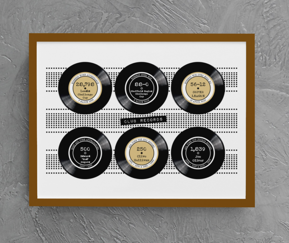 Hull FC Art Print CLUB RECORDS Design