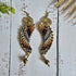 Macrame Angel Wing Earrings: Boho Gold Wire Wrapped Brass Earrings