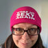 Woke Up Sexy Again Cuffed Rectangular Patch Beanie Hat