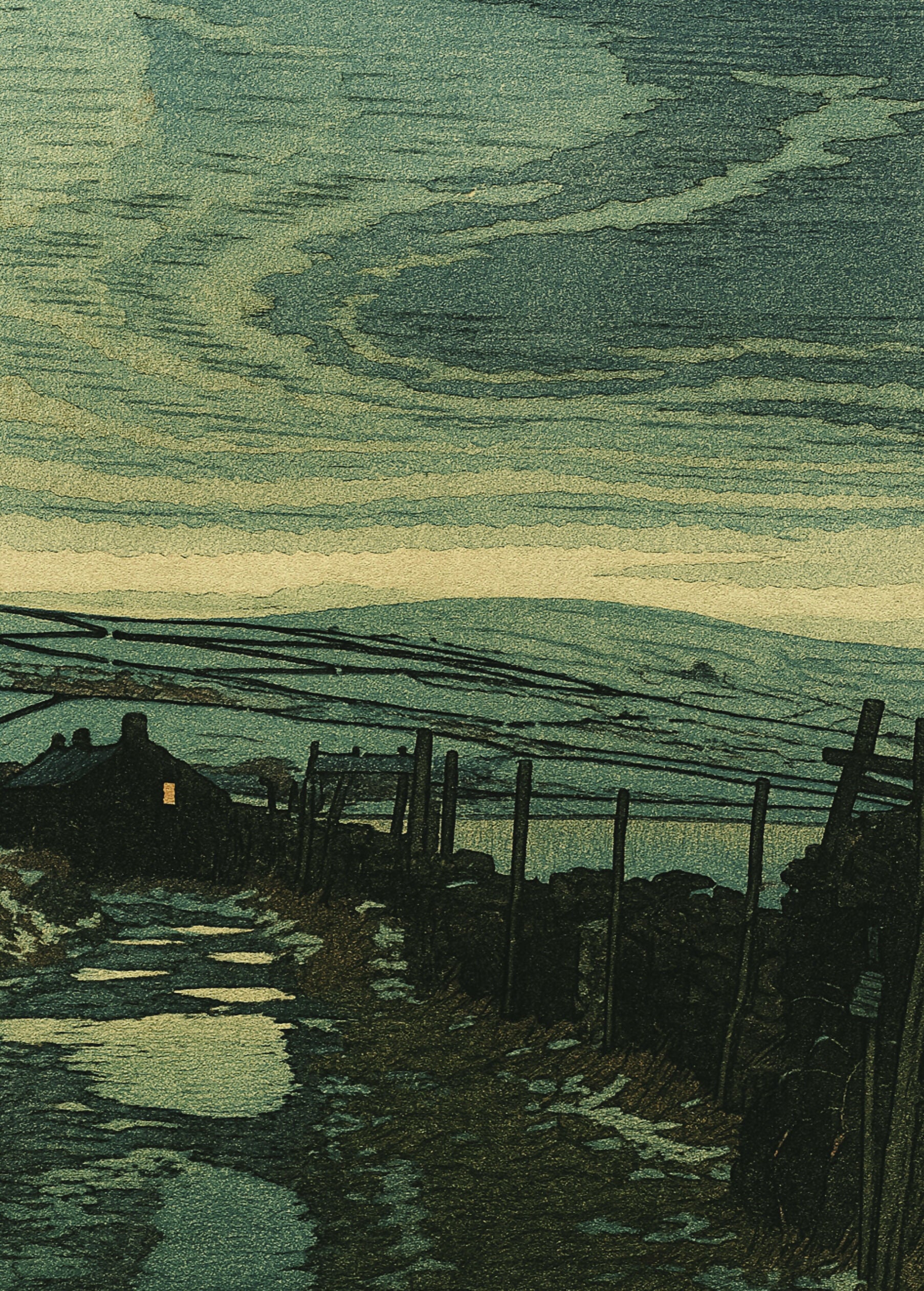 Winter over Haworth Moor Greetings Card