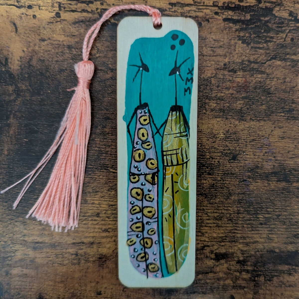 Wooden Hand Painted Bookmark