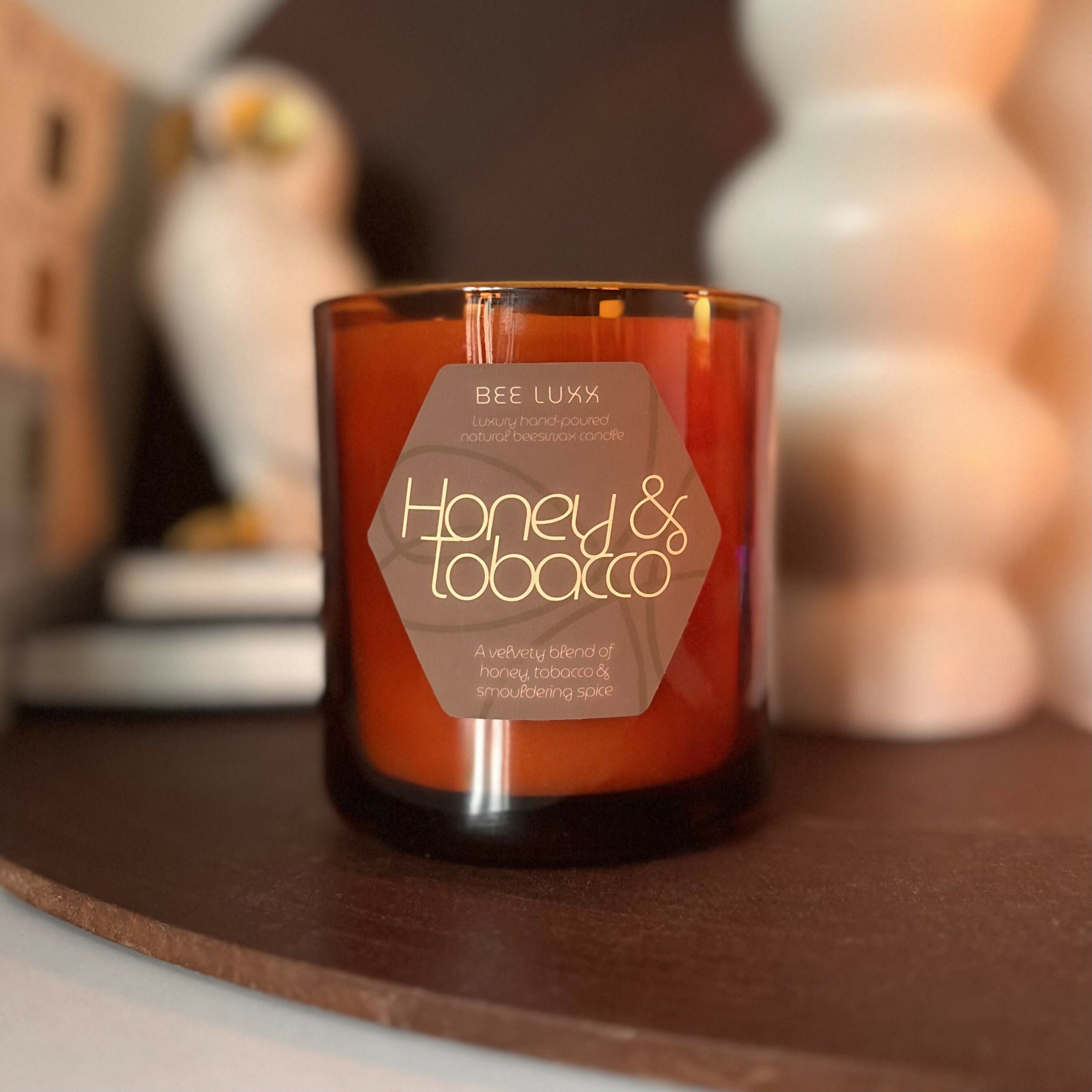 Honey & Tobacco - Scented 100% Beeswax Candle
