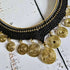 Black Macrame & Gold Brass Wire Spiral Choker; Egyptian Queen Tribal Statement Thai Jewellery
