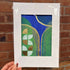 Abstract Green & Blue Print - A4 Mounted Print