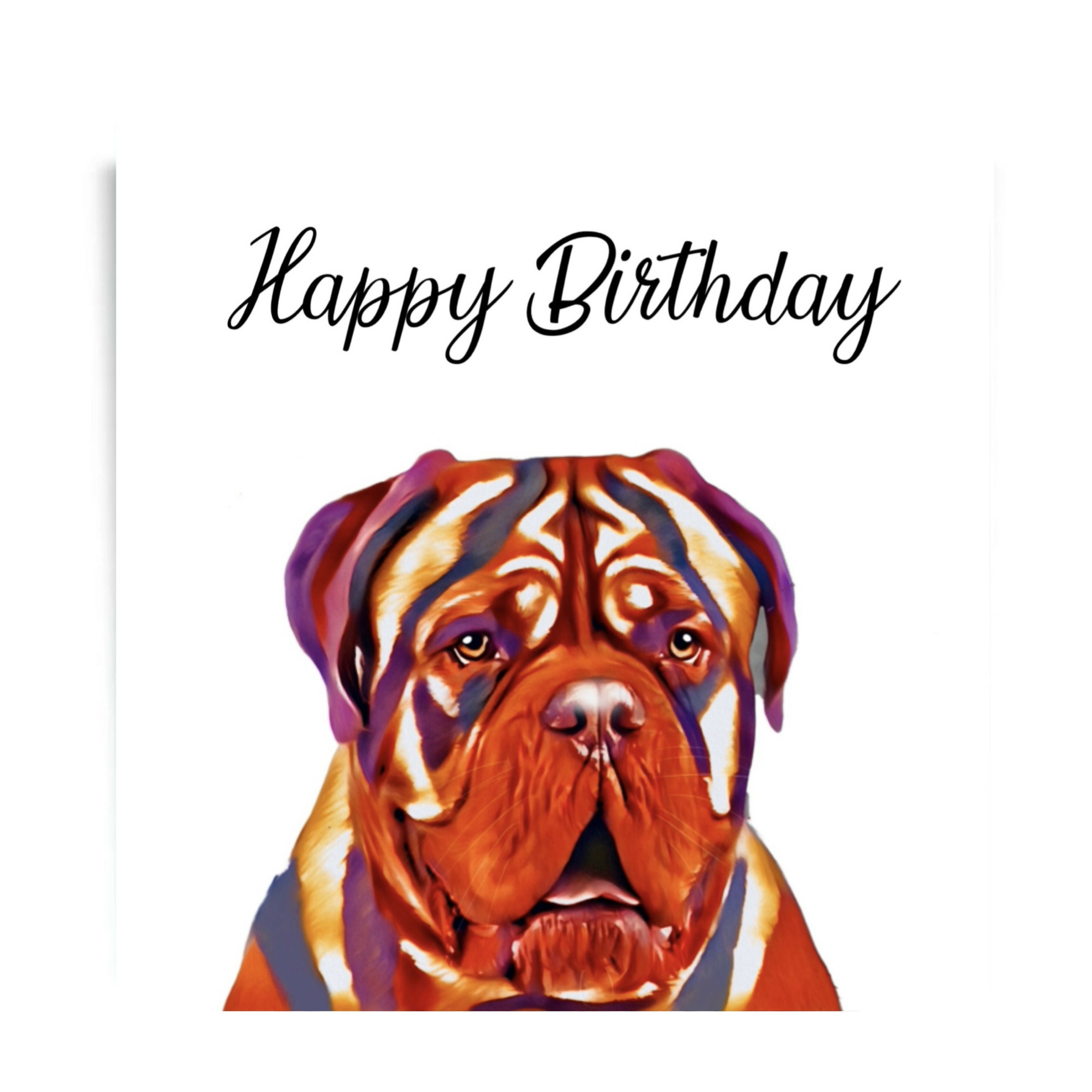 DOGUE DE BORDEAUX DOG GREETINGS CARD