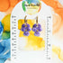 Handmade Purple Pansy Resin Charms On Chunky Hoops