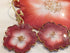 ELEGANT RED FLORAL RESIN TRAY SET WITH COASTERS