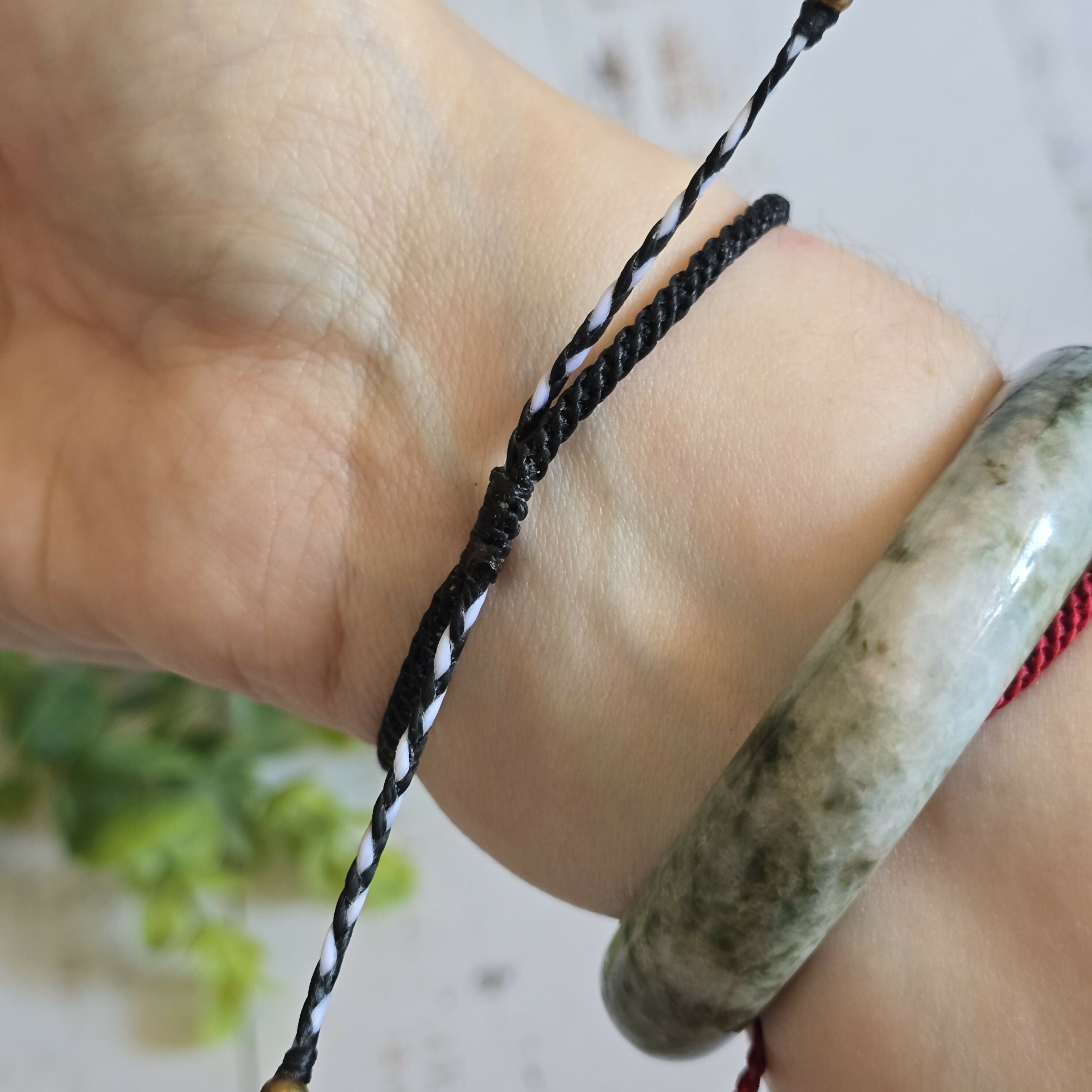 Clear Quartz Birthstone Bracelet; Single Crystal Macrame Adjustible April Gift Bracelet