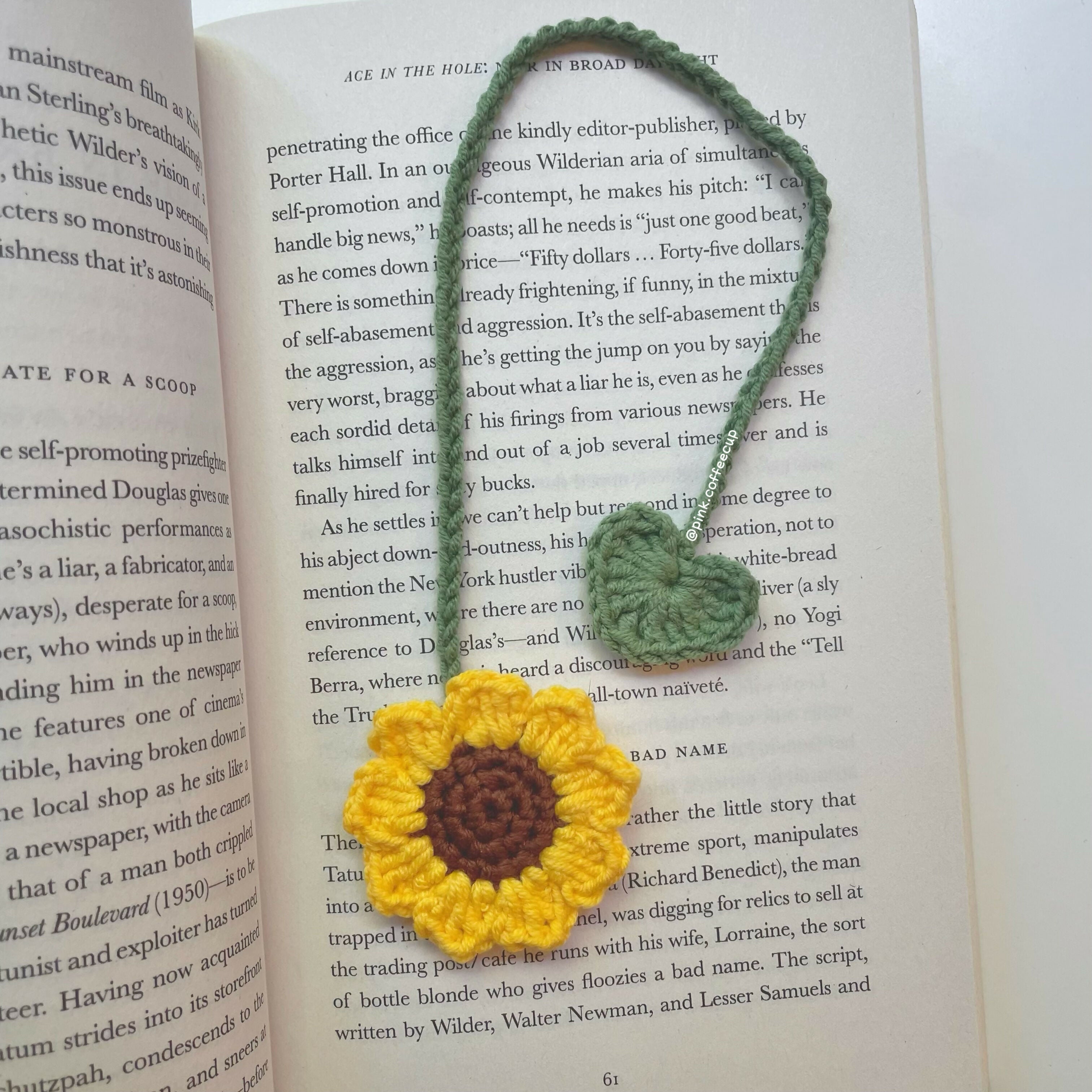 Crochet Sunflower Bookmark