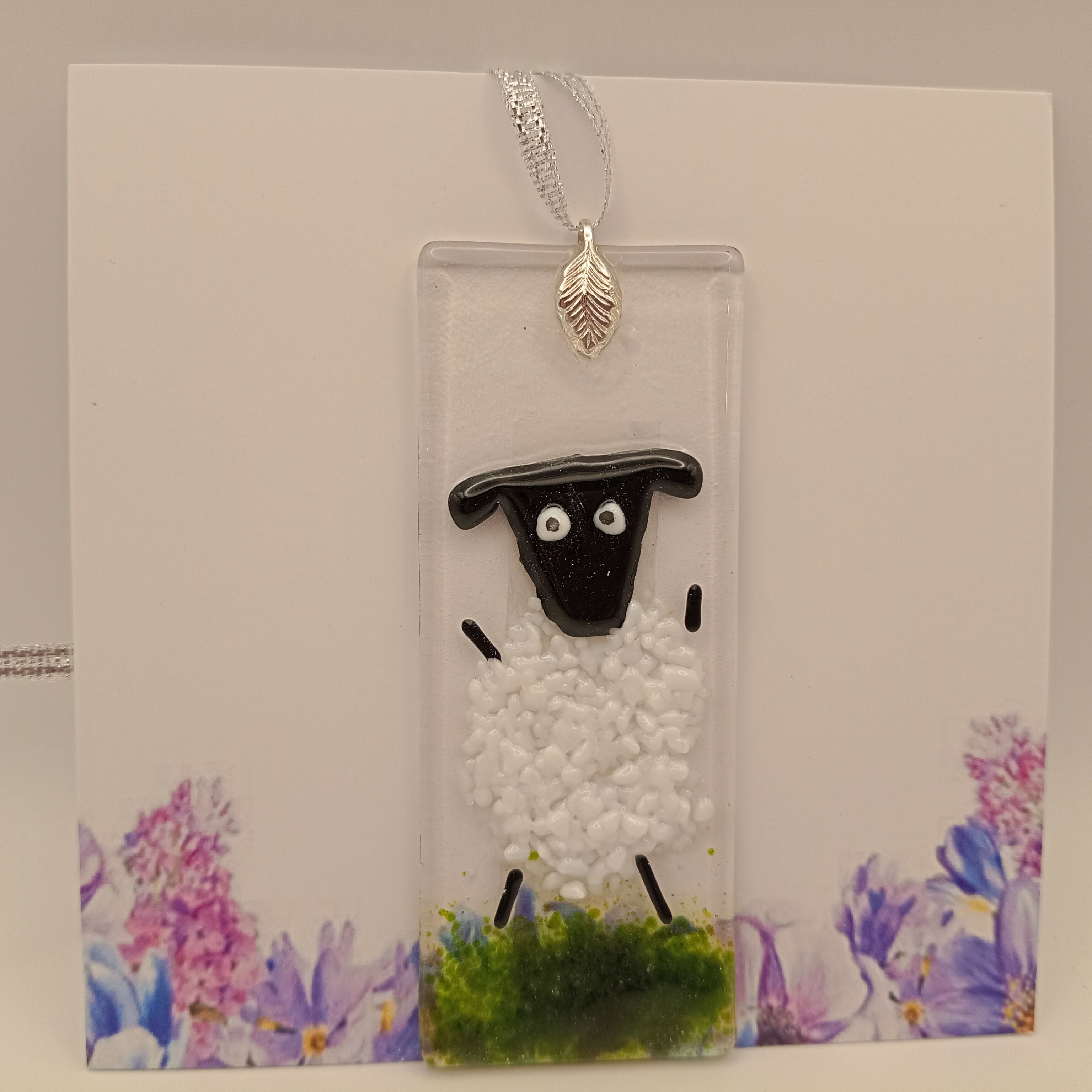 Fused Glass Sheep Card