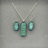 Green & Blue Crackle Dichroic Glass Necklace and Earrings Set - Sterling Silver, Handmade by Jade Tapson Glass